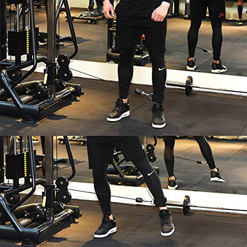 Ankle Straps Neoprene Padded Fitness Wrist Cuffs with D Ring High Strength Exercises Gym Pulley Strap for Cable Machines (Black 2 Pack)