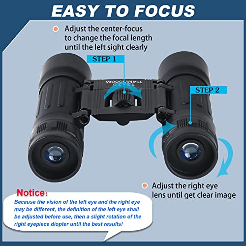 12x25 Mini Binoculars, Portable Compact Binoculars for Adults Kids | Compact Binoculars, Suitable for Bird Watching, Hunting, Travel, Sporting Events and Theater - size: 12X25