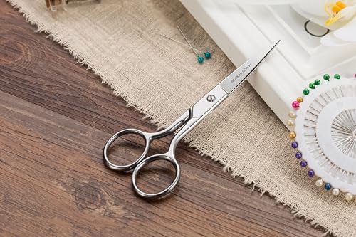 6” Sharp Embroidery Fabric Scissors, Forged Stainless Steel Small Heavy Duty Precision Point Tip Detail Sewing Shears for Dressmaker Tailor Cutting Thread, Yarn, Crafting - style: 6" silver embroidery scissors
