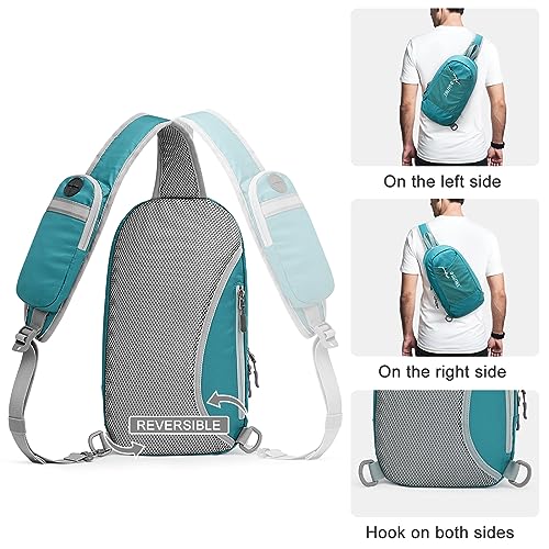 G4Free Sling Bag RFID Blocking Lightweight Crossbody Backpack Chest Shoulder Bag for Travel Sports Running - color: Peacock Blue