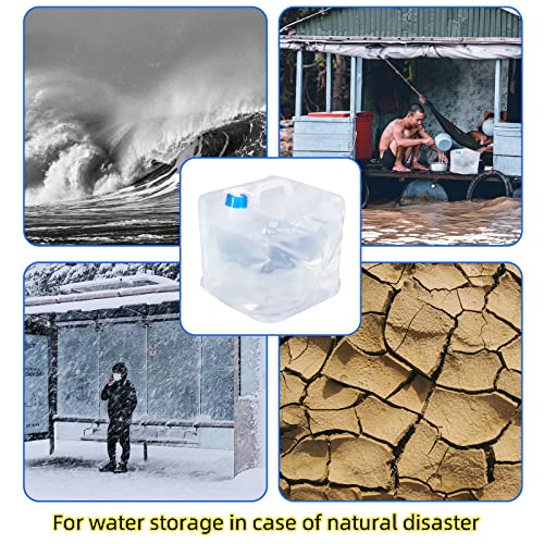 2 Pack Collapsible Water Container with Spigot, Foldable Cube Water Jugs Portable Water Storage for Outdoors Camping Hiking Disaster Preparedness & Survival Gear 1.4/2.6/4/5.3 Gallon - size: 5.3Gallon, style: Stylea