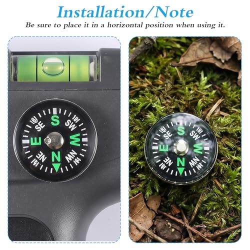 20 Pcs Mini Button Compass Hard Shell, Liquid Filled Button Compass for Hiking Survival Watch Band Paracord Camping Outdoor Activities Accessory Gear 3/4 Inch (20mm)