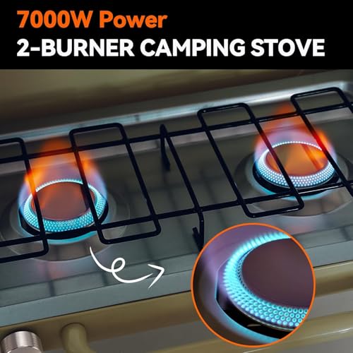 Portable Camping stove 2-Burner - color: Off-white