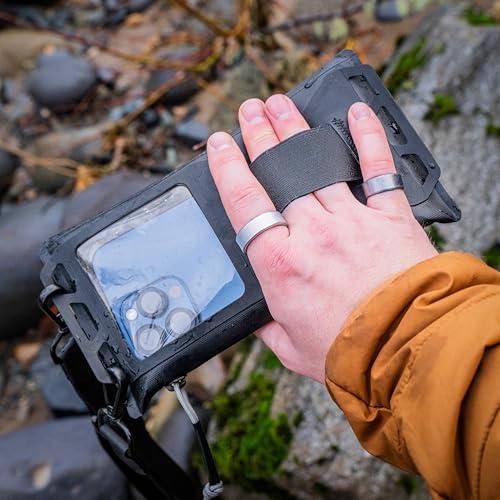 Rite in the Rain Weatherproof Monsoon Rough Water Storage Bag & Pouch, Phone Campatible, 8” x 4”, Black TPU (No. P784)