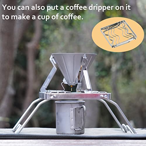 CAMPINGMOON Portable Folding Camping Campfire Grill over Fire Split Stoves 304 Stainless Steel (7’’L (MS-1001)) - color: 7''L (MS-1001)