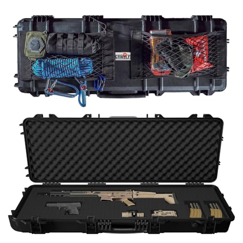 Hard Rifle Case 42.9" with Wheels, IP67 Waterproof & Crushproof Gun Case, TSA Approved Lockable Storage for Rifles, 3 Layer Pick and Pluck Foam + FREE Extra Cubed Foam Insert - style: 43 '' Rifle Case