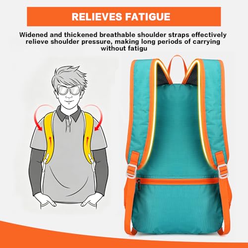 20L Hiking Daypack Packable, Lightweight Water Resistant Camping Backpack, Foldable Travel Backpack for Men Women Outdoor Gear - color: Heise-xiao