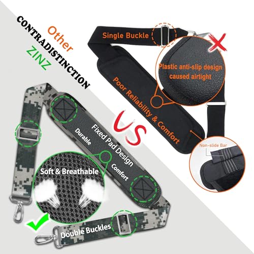 ZINZ Bag Shoulder Strap, Padded Adjustable Shoulder Strap Replacement - color: Camouflage Gray, size: 57"