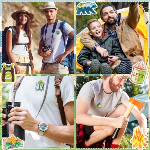 Hotop 48pcs Camping Iron on Patches for Outdoor Hats - style: Camping