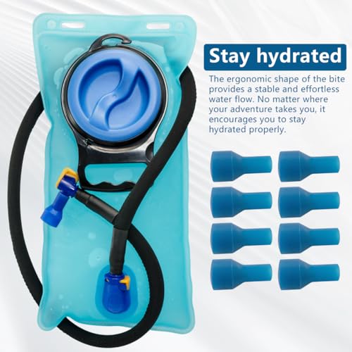 Bite Valve Replacement Mouthpieces for Camelbak,for Most Brands Hydration Pack Bladder (Blue, 8 Pack) US