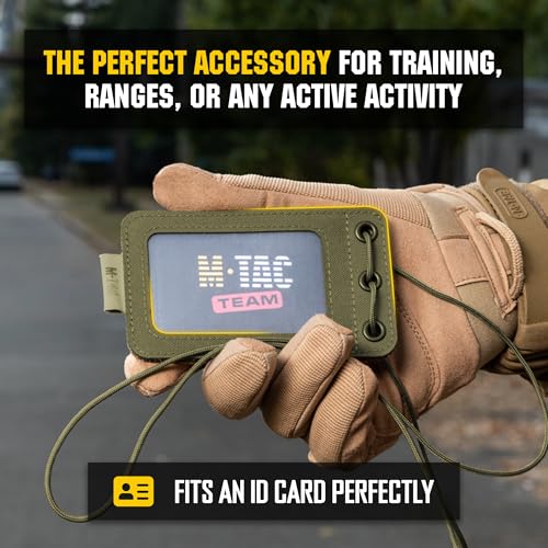 M-Tac Tactical Hanging ID Card and Patch Holder with Hook and Loop Surface and Draw Cord (Olive) - color: Olive, size: transparent panel