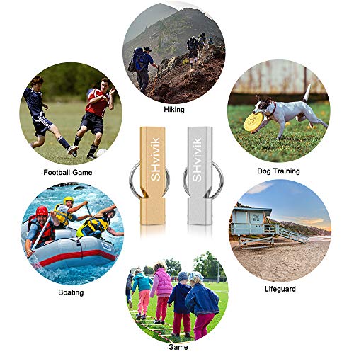 Emergency Whistle, 2PCS Premium Safety Survival Whistles with Lanyard Keychain, High Pitch Double Tubes for Outdoor Hiking Camping Hunting Fishing Boating