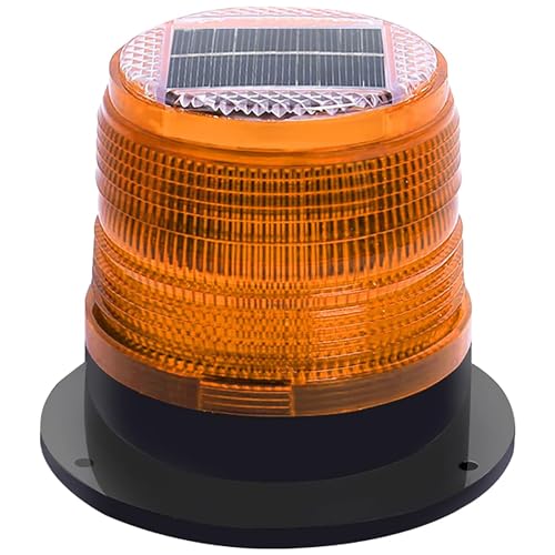 Solar Strobe Warning Light,Traffic Light Solar Powered Magnetic Lamp Waterproof Strong Magnetic Base, LED Flash Lights for Construction,Traffic,Factory,Safety Sign (Yellow) - color: Yellow
