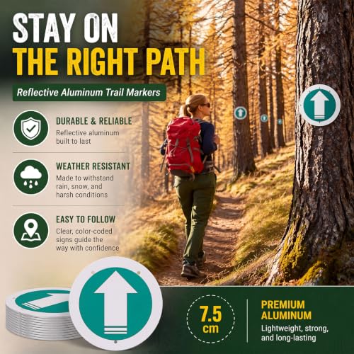 Amylove Reflective Trail Marker | Bright Trail Marking Reflectors for Hunting Hiking Driveway Camping Walking Backpacking Outdoors