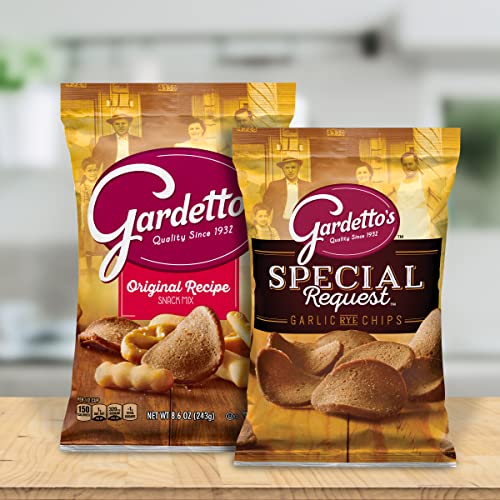 Gardetto's Special Request Garlic Rye Chips, 14 oz | Double Roasted Rye Chips Only, Bold Garlic Seasoning, Extra Crunch, Signature Family Recipe - size: 14 Ounce (Pack of 1)