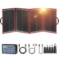 DOKIO 200W Portable Foldable Solar Panel Kit for 12V Battery Charging | Folds to 20 x 27 in and weighs 9.7 lb; includes controller and dual USB; for 12V batteries, power stations and camping.