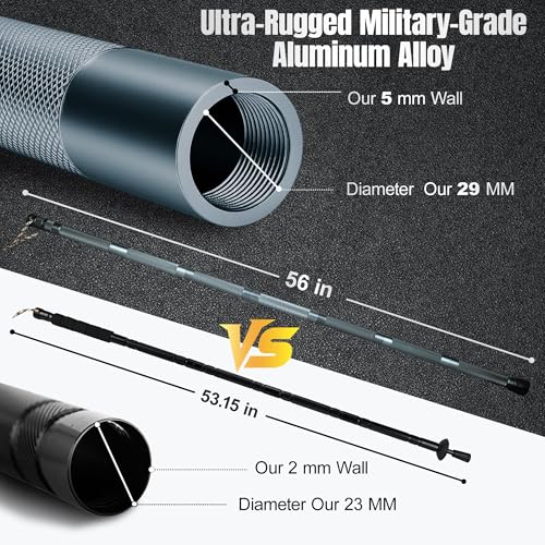 Survival Walking Stick with Camp Shovel, Heavy-Duty Hiking Staff Camping Kit - color: grayish green