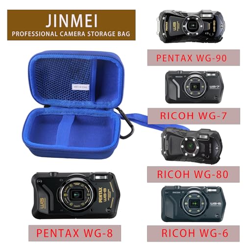 Hard EVA Carrying Case Compatible with PENTAX WG-8/WG-90/ RICOH WG-7/WG-6/WG-80/WG-70 Waterproof Digital Camera storage box (blue) - color: blue