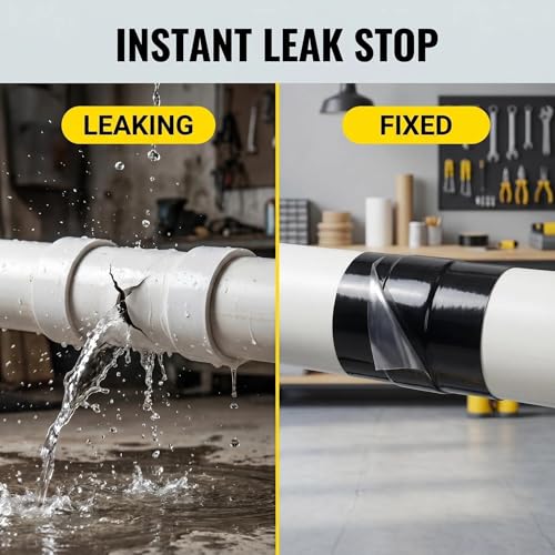 4inX10ft Rubberized Seal Patch Tape - Waterproof Tape Seal and Patch Leaks for Home RV Roof Plumbing and Pool Repairs, Underwater, Indoor Outdoor