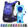 Mothybot Hydration Pack, Insulated Hydration Backpack with 2L BPA Free Water Bladder and Storage, Hiking Backpack for Men, Women, Kids for Running, Cycling, Camping - Keep Liquid Cool up to 5 Hours - color: Dark Blue