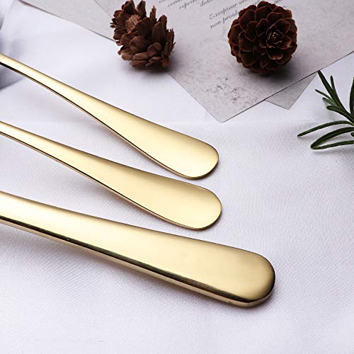 Portable Stainless Steel Flatware Set, Travel Camping Cutlery Set, Portable Utensil Travel Silverware Dinnerware Set with a Waterproof Case (Gold) - color: Gold