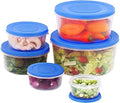 MILTON Mixing Bowl Set with Lids; Kitchen Food Storage Containers, Plastic Airtight Nesting Stackable Meal Prep, 6 Bowls & 6 Covers; No Spill Leakproof Lightweight - for Baking, Salad, Picnic (Blue) - color: Blue