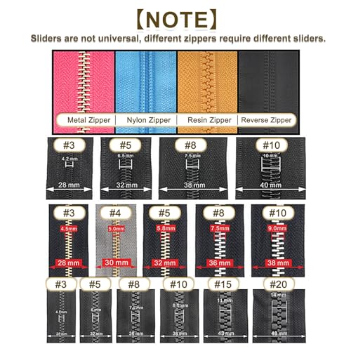 uxcell 8Set Double Open Zipper Repair Latch Kits, #3 Copper Insert Pins Zipper Stopper for Bags Coats Jackets Zippers Repairing Replacement, Black - color: Black, size: #3