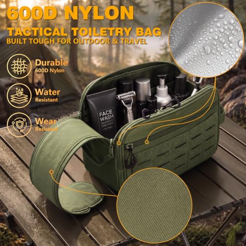 bvya Tactical Toiletry Bag Hygiene Bag Travel shower Bag EDC Utility Molle Tool Pouch Shaving Kit Bag for Men - color: Green