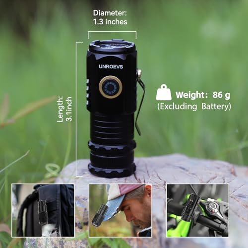 UNROEVS 24 Packs Mini Flashlights Bulk 2550 Lumens USB C Rechargeable | Super Bright Small Flashlight with Magnetic Base&Clip,Portable EDC Pocket Flash Light for Home,Emergency - size: F