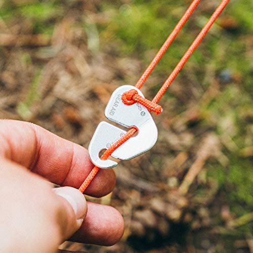 GEAR AID Reflective Guyline Kit with Line Tensioners for Tents and Tarps, 50 ft, Orange - style: Guyline Kit (Paracord+ Tensioners)