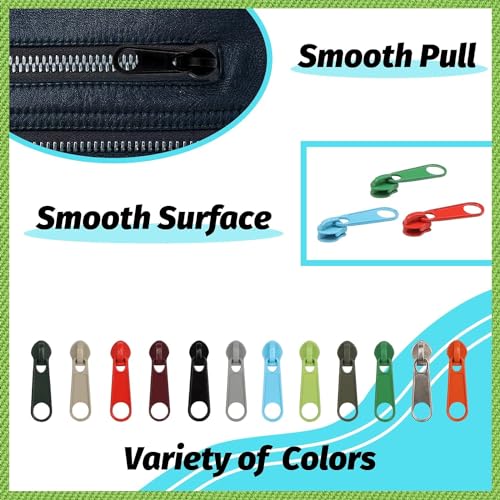 DOITEM 96Pcs Zipper Repair Kit - 12 Colors, 3# Zipper Pulls, Rescue Kit for Clothing, Jackets, Purses, Luggage, Backpacks - color: #3 Zipper Pull 96PCS