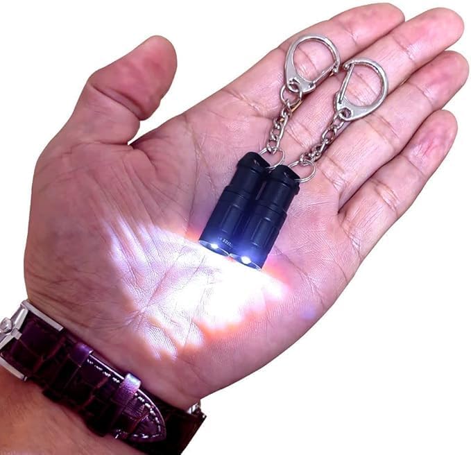 e1 Smallest Keychain Flashlight Micro Tiny Mini Keychain Light Long-Lasting Safety Light for Everyday Carry Emergencies Outdoor Dog Walking Hiking Camping Nice Gift for Parents Kids - color: Black*2pcs