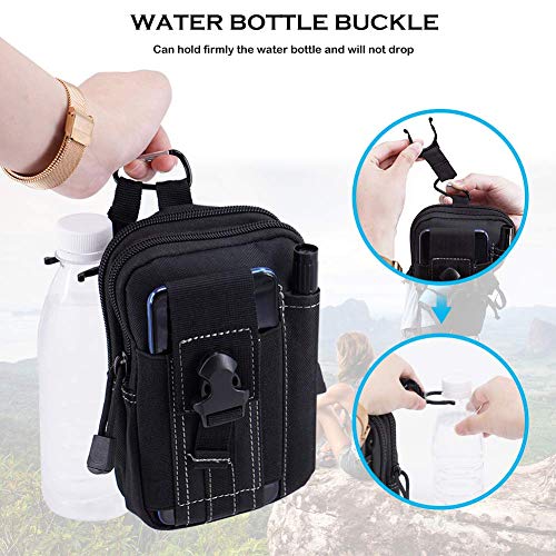 Utility Pouch Gadget Belt Waist Bag with Cell Phone Holder for Compact Carry Waist Pack - color: 1.Black