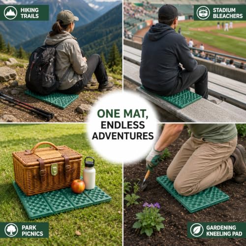 2-Pack Foldable Foam Seat Pads | Camping, Hiking, Stadium Seating