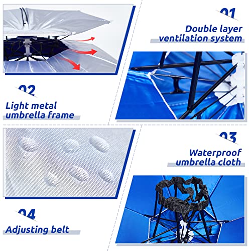 Amylove 2 Pcs 37 Inch Large Fishing Umbrella Hat - style: Simple Style