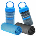 YQXCC 2 Pack Cooling Towels (47"x12"), Ice Cool Towel for Neck & Face | Cooling Neck Wraps, Soft Breathable Microfiber Chilly Towel for Yoga, Golf, Gym, Running, Camping & Hot Weather - color: Light Blue+dark Gray