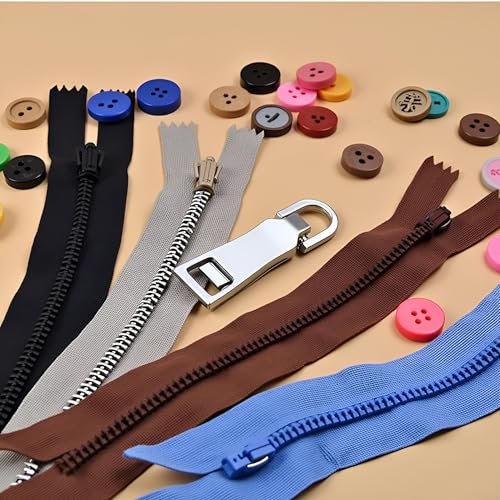 Zipper Pull Replacement Kit, Pull Replacement Repair, Zipper Slider Tab for Luggage Backpack Jacket Suitcase Coat Sewing Notions and Supplies (Silver) - color: Silver