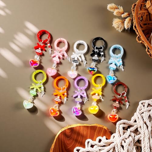 Carabiner Clip 48Pcs Purple Metal Key Ring Clip Circle Keychain Rings Bulk Spring O Ring Round Cute Carabiner Spring Snap Hook Key Chain Clips for DIY Keychain Bag Charm Handbag Purse Dog - color: Purple