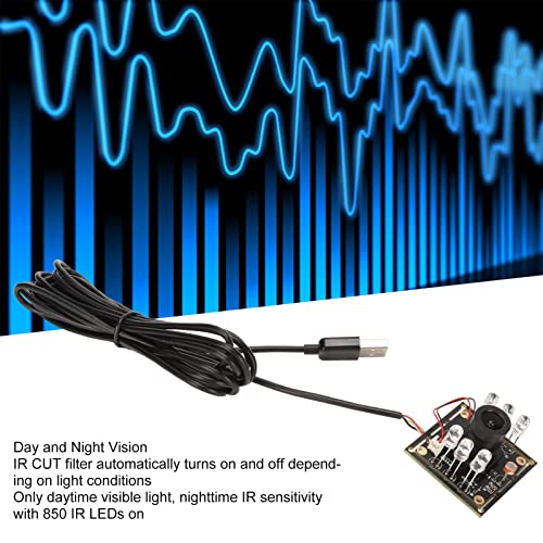 USB Camera Module, 2MP 1/2.7 CMOS IR Cut Filter Camera Board, Day & Night Vision USB2.0 Webcam Board with IR LEDs for PC, Laptop, for Android, for