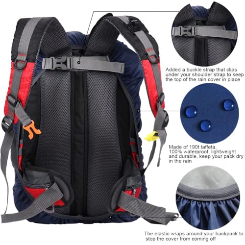 Waterproof Backpack Rain Cover with Anti Slip Buckle Strap for Camping, Hiking, Traveling, Hunting, Biking, 15-80L - color: Midnight Blue, size: 15 - 25L