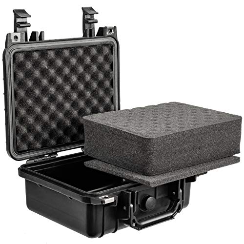 Eylar Small 10.62" Gear, Equipment, Hard Camera Case Waterproof with Foam (Black) TSA Standards - color: Black