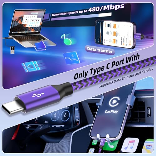 USB C/A Multi Charging Cable, 4 in 2 Charging Cords for Multiple Devices | 5FT Multi Charger Cable with 2 Type-C, IP and Micro USB Cable, Phone Charger Cord for iPhone 17-8, Android, iPad, Galaxy - color: Black_Gray