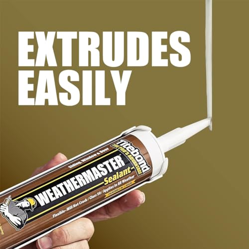 Titebond WeatherMaster Sealant, Clay – Polymer Exterior Caulk for Windows, Doors, Siding & Trim, Flexible, UV-Resistant, Paintable in 1 Hour, Low VOC – 44601, 9.5 Oz. Cartridge - size: 9.5 Oz., style: 44601, Clay