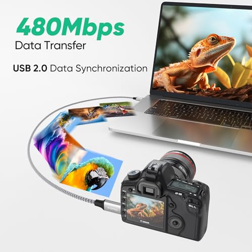 Micro USB Cable 1ft Short 15W Fast Charging & 480Mbps Data Transfer, USB A to MicroUSB Braided Charge Cord for Old Kindle Android Phone Nokia Tablet PS4 Controller Raspberry Pi and More
