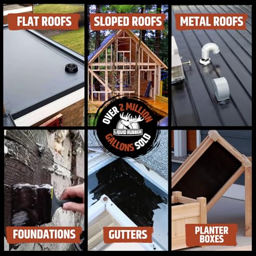 Liquid Rubber Waterproof Sealant Roof Repair Kit - 5 Gal, Caulk, Seam Tape - size: 5 Gallon Kit