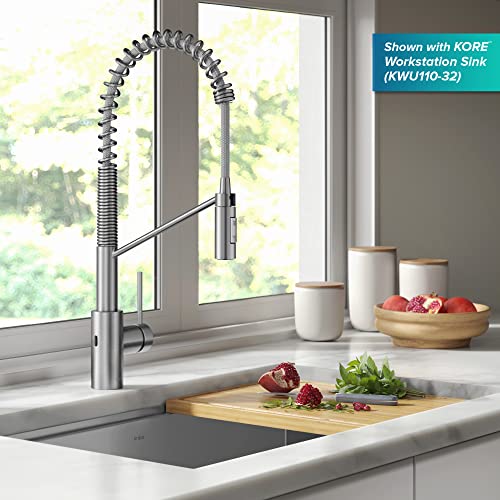 KRAUS Stainless Steel 21 in Touchless Pull Down Faucet KSF-2631SFS - color: Spot-Free Stainless Steel, style: Touchless Commercial Style