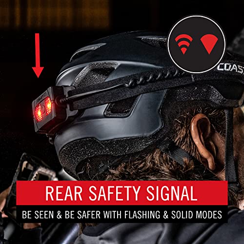 Coast RL20R 1000 Lumen Tri-Color LED Rerchargeable Headlamp with Flood and Spot Beams, Variable Light Control, Fixed Focus, Ultra-Strap, Red/Green Modes