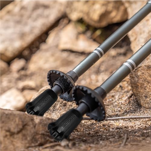 Trekology Trekking Pole Accessory Set – Bundle Tips for Concrete & Flat Roads – Durable Replacement Tips for Hiking Poles, Walking Sticks & Trekking Poles - size: 4Tips & 2Mud Baskets