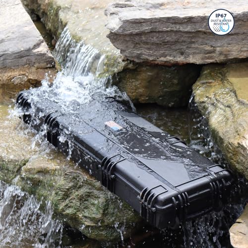 Hard Rifle Case 42.9" with Wheels, IP67 Waterproof & Crushproof Gun Case, TSA Approved Lockable Storage for Rifles, 3 Layer Pick and Pluck Foam + FREE Extra Cubed Foam Insert - style: 47 '' Rifle Case