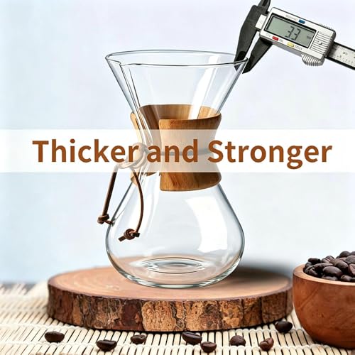 subjectthree Drip Coffee Pour Over Glass Coffee Maker Kit 8 Cup (28 Ounce) - size: 28 Ounce